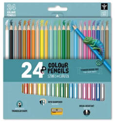 Ars Una Színes ceruza, ARS UNA, 24 db-os + hegyező, háromszögletű (SZCAU24H)