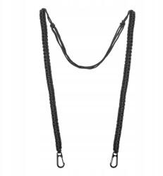  Póráz kulcstartó medál, fekete, fonott nylon (lanyard-016)