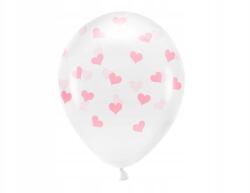 Party Deco Lufik Eco, 33cm, szívek, rózsaszín, 6db, Valentin Nap