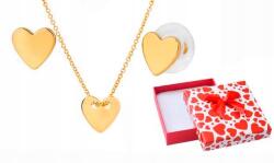 Colibra Arany Szett, nyaklánc, fülbevaló, szív (cp14366)