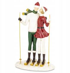 Art-Pol Karácsonyi Dekoráció, síelő pár figura, 28×17×10cm, műanyag (181004)