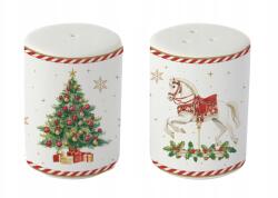 Easy Life Karácsonyi só- és borsszóró, porcelán, karácsonyfa és hintaló (880-9712)