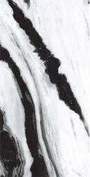 Asian Granito Gresie rectificata tip marmura, Panda White Special High Glossy, 60x120cm, alb, negru, finisaj lucios (4000000577539)