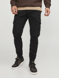 JACK & JONES Pantalon Bărbătesc Cargo Elastic Negru 12139912 (12139912)