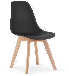 ARTOOL Scaun bucatarie/living, Artool, Kito, PP negru, picioare lemn natur, 46x54.5x80 cm (3694_1)
