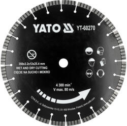 TOYA YT-60270 Gyémánt vágótárcsa járdalapokhoz és betonhoz vágógépre 350 x 25, 4 mm (YT-60270)