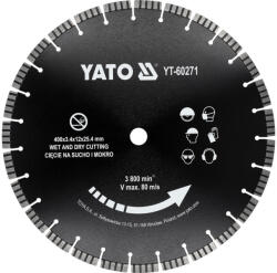 TOYA YT-60271 Gyémánt vágótárcsa járdalapokhoz és betonhoz vágógépre 400 x 25, 4 mm (YT-60271)