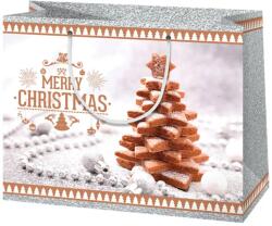 Cardex Mézeskalács mintázatú karácsonyi közepes ajándéktáska 17x10x23 cm 47100