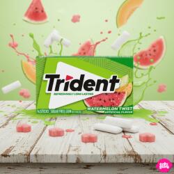 Trident Görögdinnyés Rágógumi, Cukormentes (14db) 31g