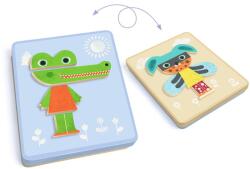 DJECO Mágneses képkirakó - Variációk 12 állatra - Inzebox Mix Animals (DJ03071)