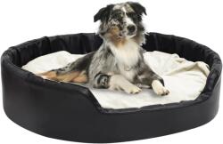 vidaXL 99x89x21 cm black/beige plush/pleather 171272