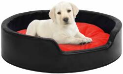 vidaXL 99x89x21 cm black/red plush/pleather 171284