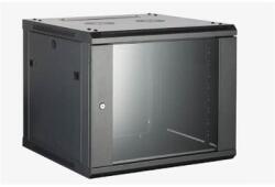 Hikvision Rackszekrény - 19" fali kivitel (9U, 600x450x500, fekete, egyrekeszes, üvegajtós, max. 40 kg) (DS-XS6409-S/B) (DS-XS6409-S/B)