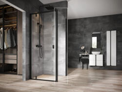 RAVAK Nexty NPSS-80 fix oldalfal fekete+transparent - szerelvenycenter