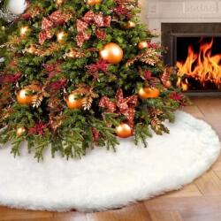 ProCart Fusta Covor Blanita Pentru Brad De Craciun Procart Diametru 120cm Pufoasa Aspect Zapada Alb (SK8964)