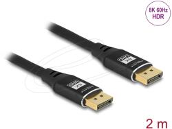 Delock DisplayPort 1.4 Összekötő Fekete 2m 80621 (80621)