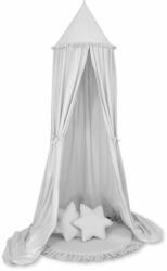  Készlet: gyerekszobai függő baldachin, fodros szőnyeg, szürke párnák