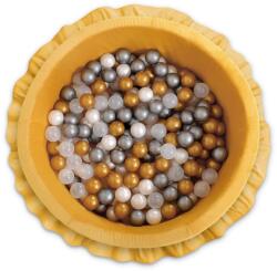  Száraz medence fodros és labdás párnákkal, 200 db - mustárzöld