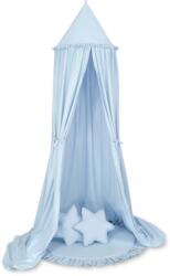  Készlet: gyerekszobai függő baldachin, fodros szőnyeg, kék párnák