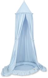  Szett: függő pamut baldachin gyerekszobába és fodros fészek - kék