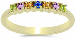  Arannyal Bevont Ezüst Gyűrű Szivárvány Zafírral, Y61971/57