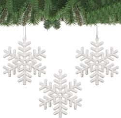 SPRINGOS Karácsonyfadísz " hópehely" 3 db - fehér/csillám (CA0041)