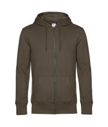 B&C Collection Férfi kapucnis hosszú ujjú pulóver B and C KING Zipped Hooded 3XL, Khaki
