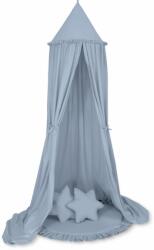  Készlet: gyerekszobai függő baldachin, fodros szőnyeg, piszkoskék párnák