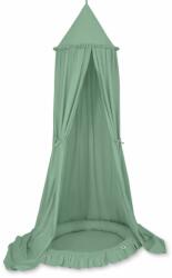  Készlet: pamutból készült, gyerekszobába való függő baldachin és fodros fészek - zsálya mintás