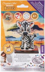 Craft Buddy Kit de broderie cu diamante Craft Buddy - Crystal Art Buddies: Zebră, 7 piese (CBCAFGR-31GEN041)