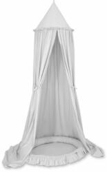  Szett: függő pamut baldachin gyerekszobába és fodros fodros fészek - szürke