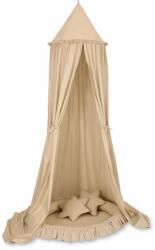  Készlet: gyerekszobai függő baldachin, fodros fodros fészek, bézs párnák