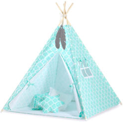 BabyLion Tipi sátor gyerekeknek + toll medálok - Marokkói menta