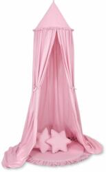  Készlet: gyerekszobai függő baldachin, fodros szőnyeg, rózsaszín párnák