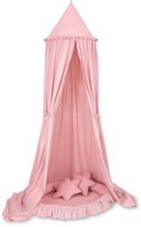  Készlet: gyerekszobába való függő baldachin, fodros fodros fészek, párnák - poros rózsaszín