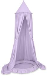  Készlet: függő pamut baldachin gyerekszobába és fodros fészek - lila
