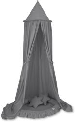  Készlet: függő baldachin gyerekszobába, fodros fészek, párnák - antracit