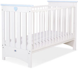  Fa babaágy 120x60cm Lorenzo III fehér és kék, rágókás huzattal