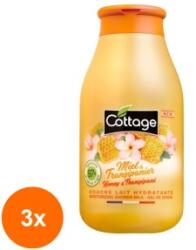 Cottage Set 3 x Gel de Dus Cottage cu Miere si Frangipani, 250 ml