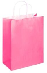 Bisbags Pungi din Hartie cu Manere, Roz, Interior Alb, 25 x 14 x 30 cm, 100 Bucati (BBG-PK560)
