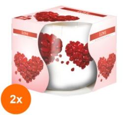 LCA Set 2 x Lumanare Parfumata in Pahar Imprimat, Love, 22 Ore (GIL-2xLCA-SN71S-05)