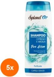 Splend'Or Set 5 x Sampon Purifiant Splend'Or, Castravete si Argila, 300 ml