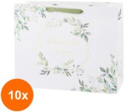 Elcadis Set 10 x Pungi Cadou Orizontale Beautiful Day, 33.5 x 26.5 x 13 cm, Perfecto (CLE-10xELC-PC-SH-BD)