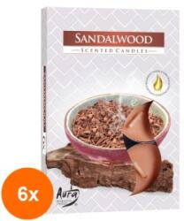 LCA Set 6 x 6 Lumanari Pastila, Santal, 4 Ore (GIL-6xLCA-P15-81)