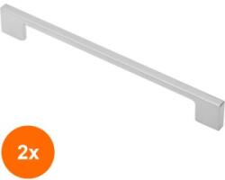 Ideal Feroluc Set 2 x Maner Model B0014/W1203, 96 mm, Finisaj Aluminiu (EDI-2xIFR-82498)