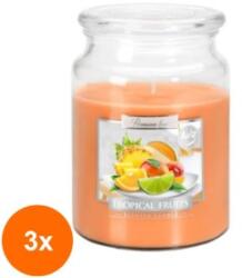 LCA Set 3 x Lumanare Parfumata in Borcan cu Capac, Fructe Tropicale, 100 Ore (GIL-3xLCA-SND99-71)
