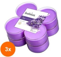 Bolsius Set 3 x 8 Lumanari Pastila 8h, Bolsius - Lavanda (GIL-3xLCA-TRU-PT40-77-TS)