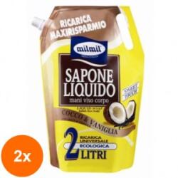 MilMil Set 2 x Sapun Lichid Rezerva Mil Mil Cocos si Vanilie, 2 l