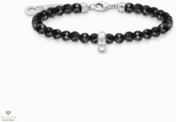 Thomas Sabo Charming Collection fekete ónix gyöngyökkel karkötő 19 cm - A2097-130-11-L19