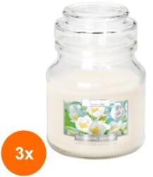 LCA Set 3 x Lumanare Parfumata in Pahar cu Capac, Blooming Jasmine, 28 Ore (GIL-3xLCA-SND71-169)